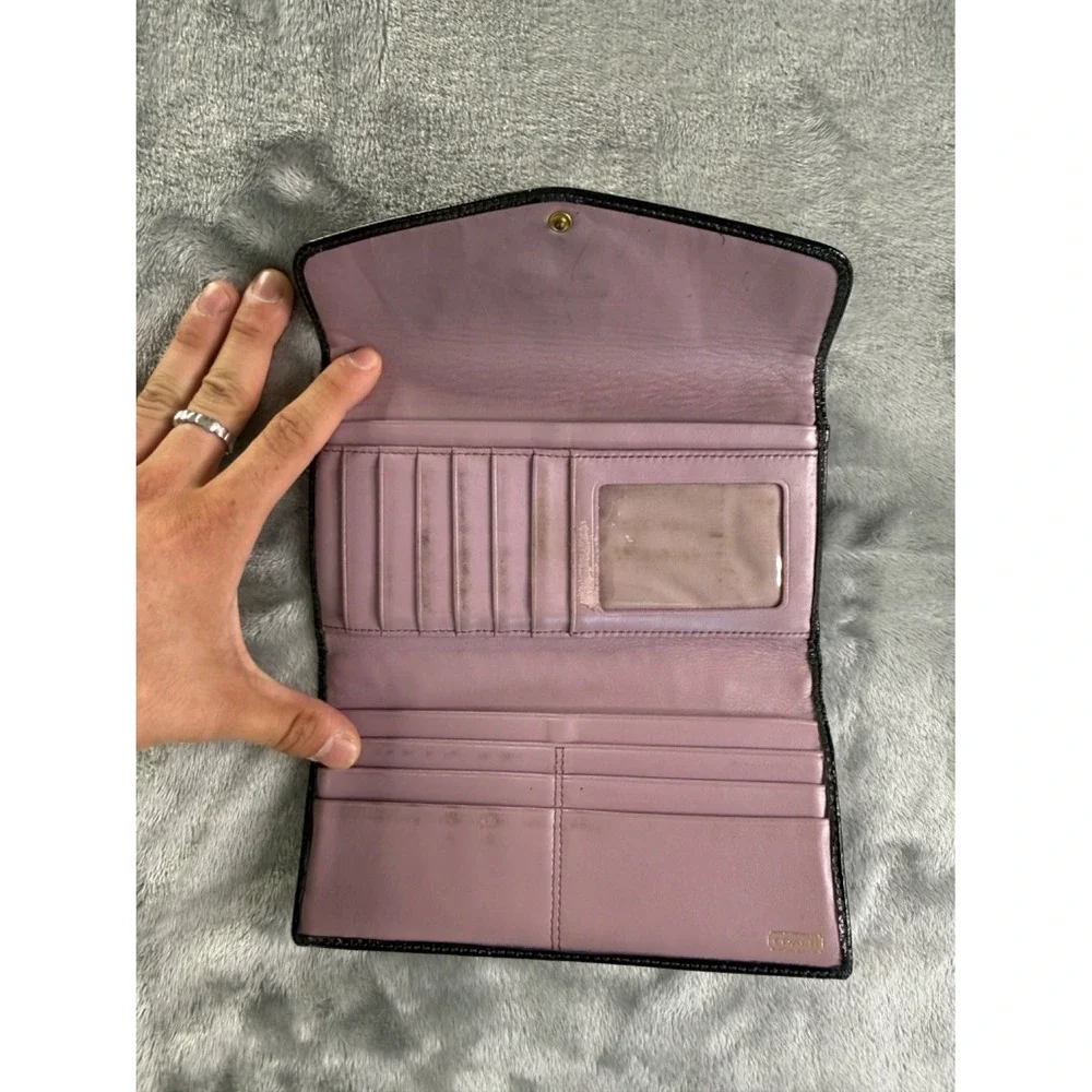 Coach Signature C Pleated Slim Envelope Women's Wallet Large Khaki